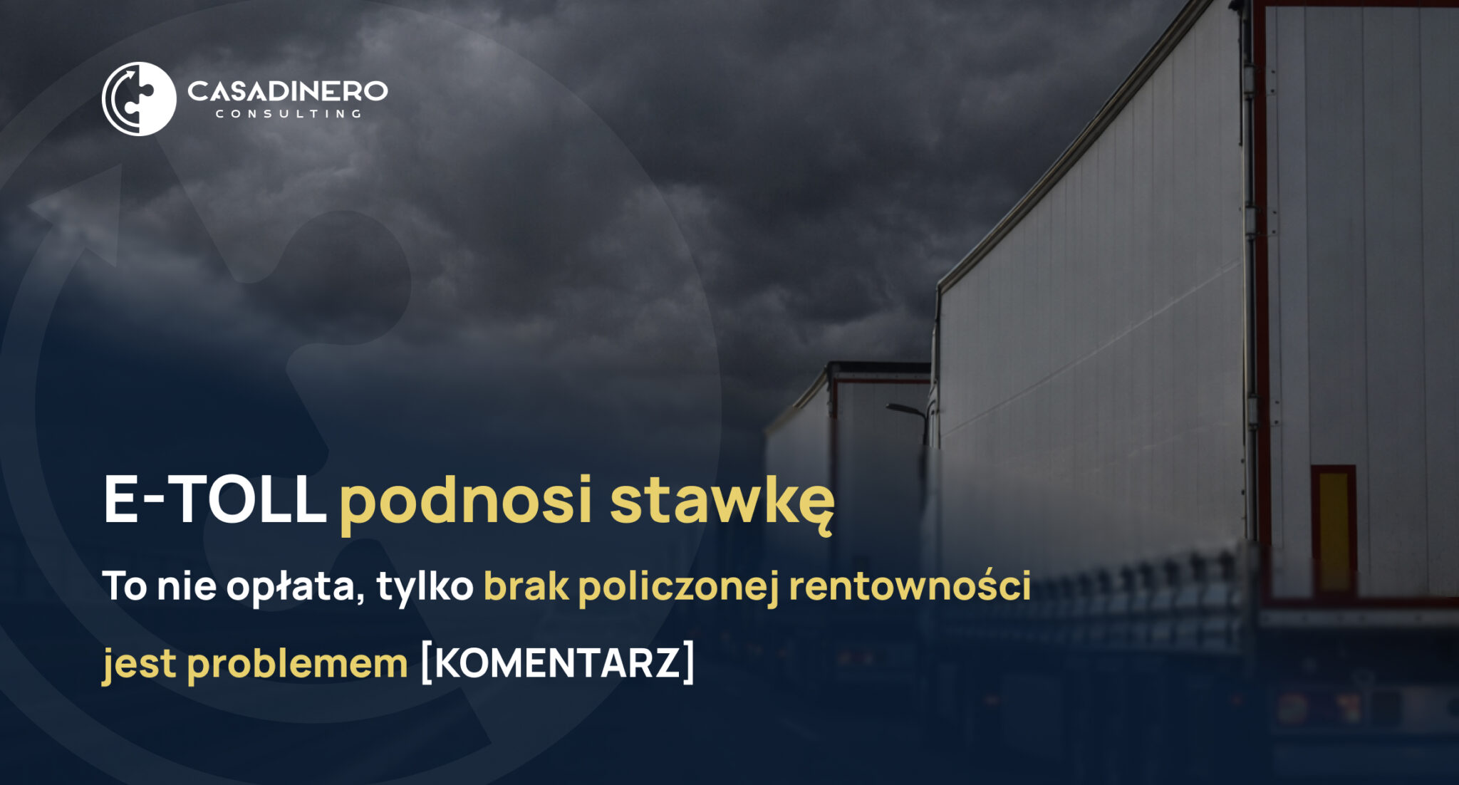 ciężarówki na tle zachmurzonego nieba