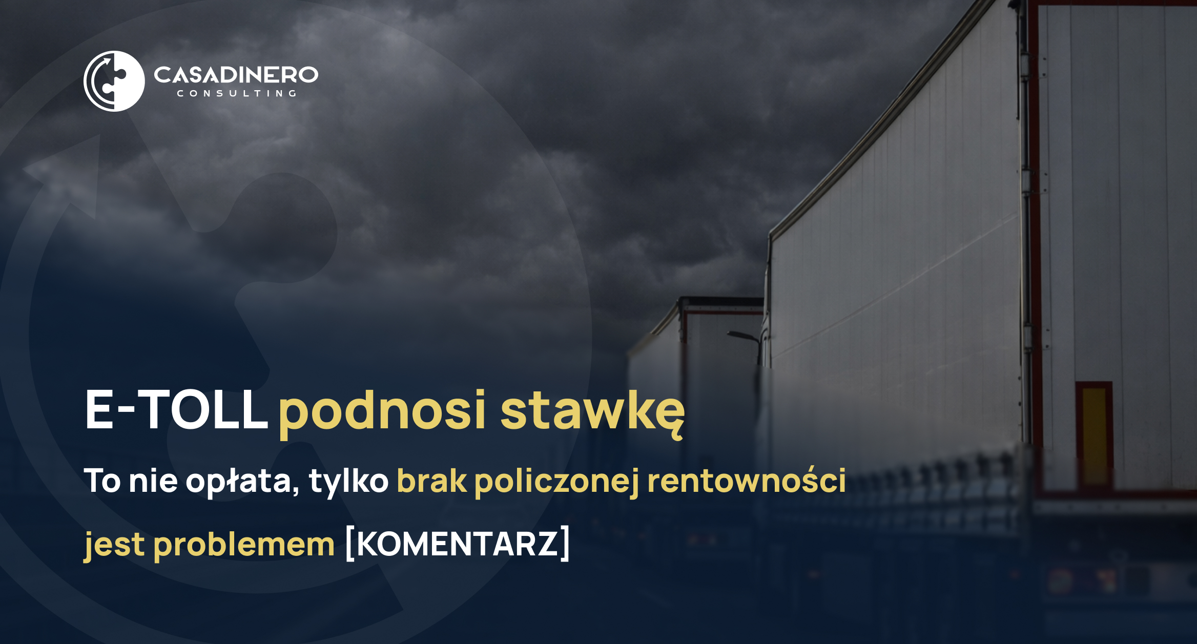 ciężarówki na tle zachmurzonego nieba